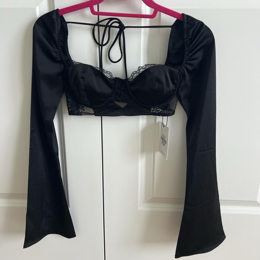 Princess Polly Black Crop Top